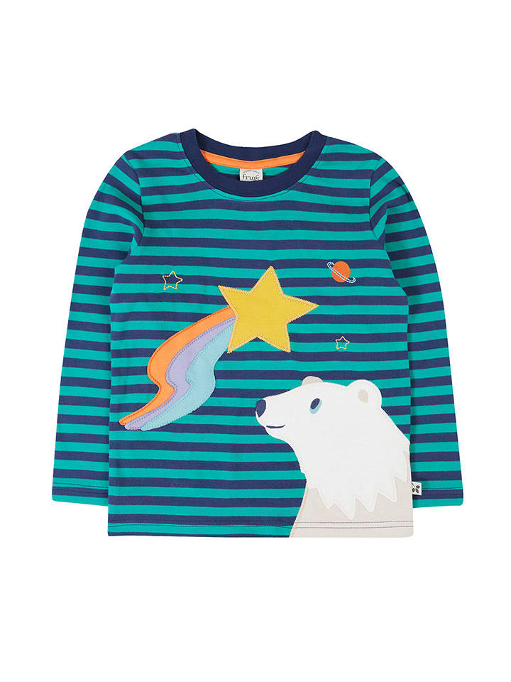 Frugi Koszulka " Discovery" w kolorze błękitno-niebieskim rozmiar: 92/98