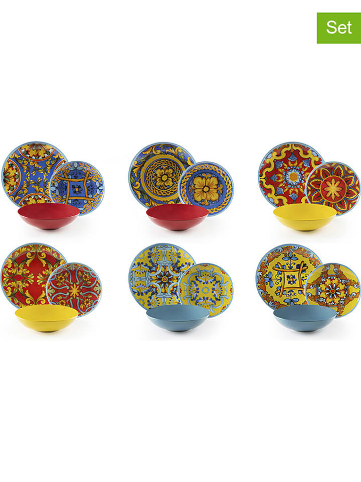 Trendy Kitchen by EXCÉLSA 18-częściowy zestaw talerzy ze wzorem rozmiar: onesize