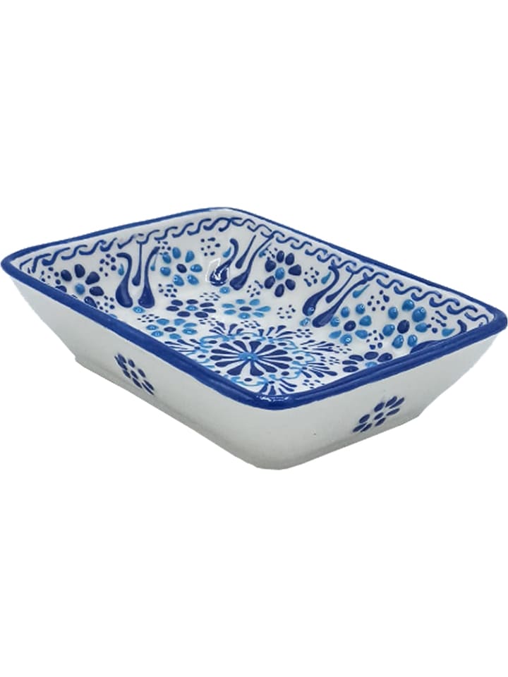 Ottoman Mydelniczka "Sahin" w kolorze niebiesko-białym - 13 x 9,5 x 6 cm rozmiar: onesize