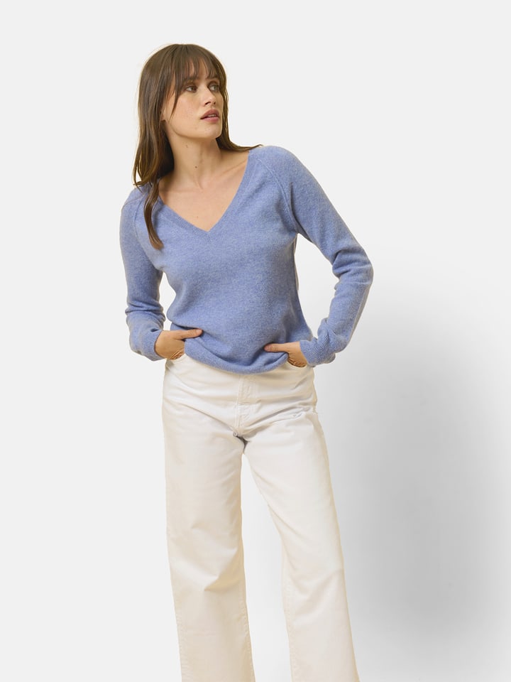 Just Cashmere Kaszmirowy sweter "Phoebe" w kolorze błękitnym rozmiar: S