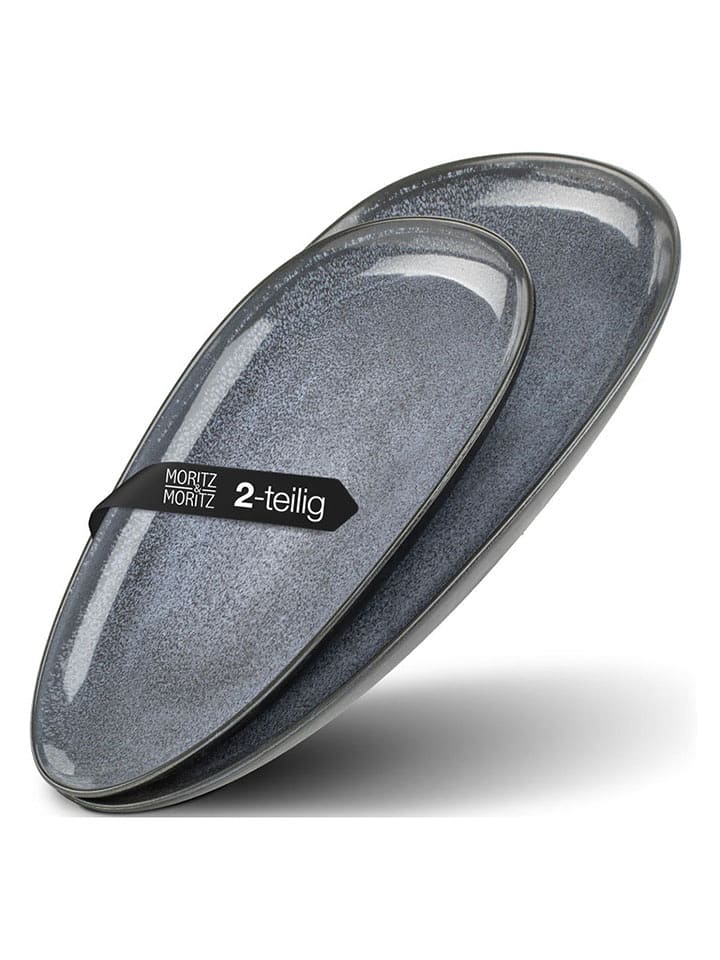 Moritz & Moritz Talerze (2 szt.) "Vida" w kolorze niebieskim do serwowania rozmiar: onesize