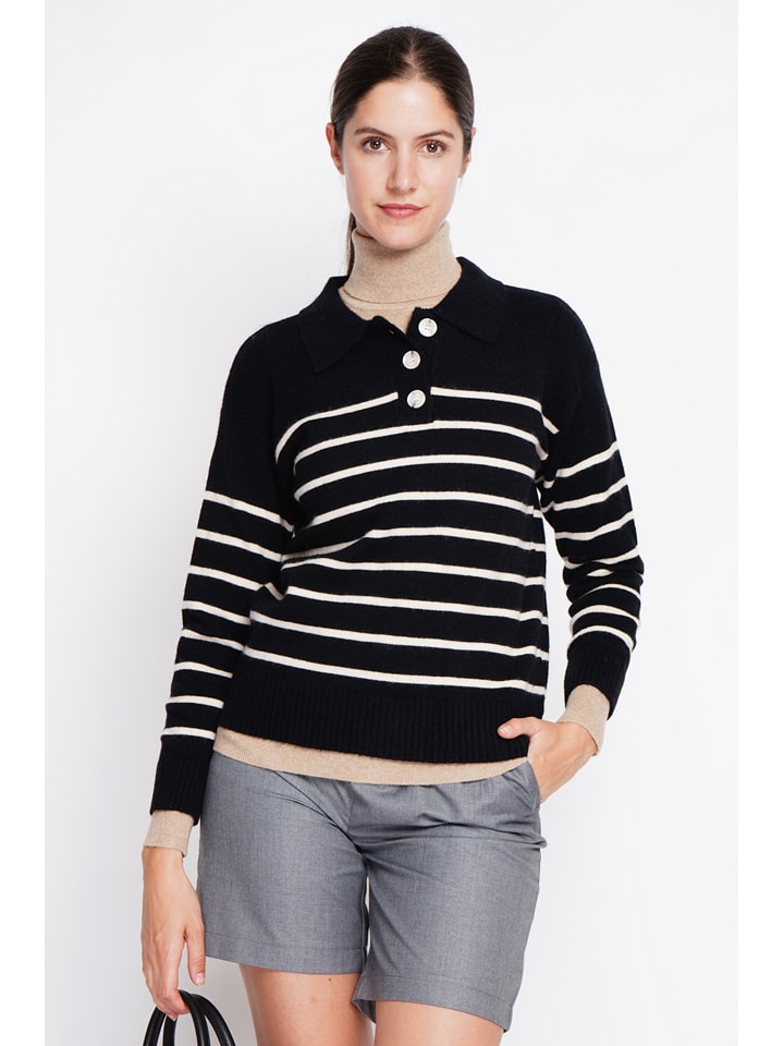 ASSUILI Sweter w kolorze czarno-białym rozmiar: 42