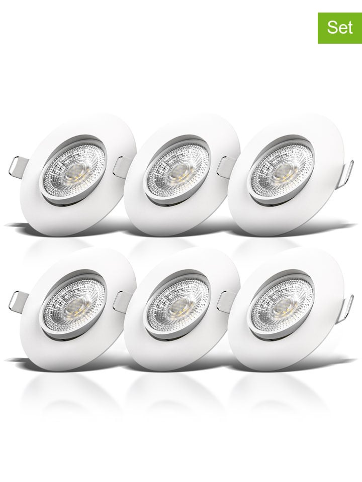 Briloner Lampy wpuszczane LED (6 szt.) w kolorze białym - KEE F (A do G) rozmiar: onesize