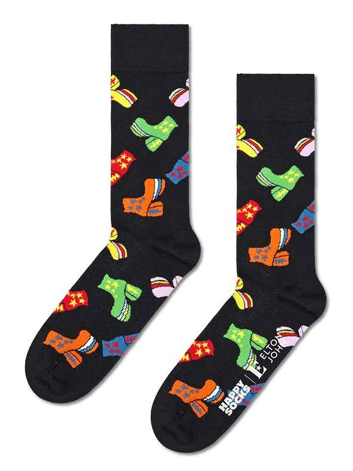 Happy Socks Skarpety "Elton John Disco" w kolorze czarnym ze wzorem rozmiar: 41-46