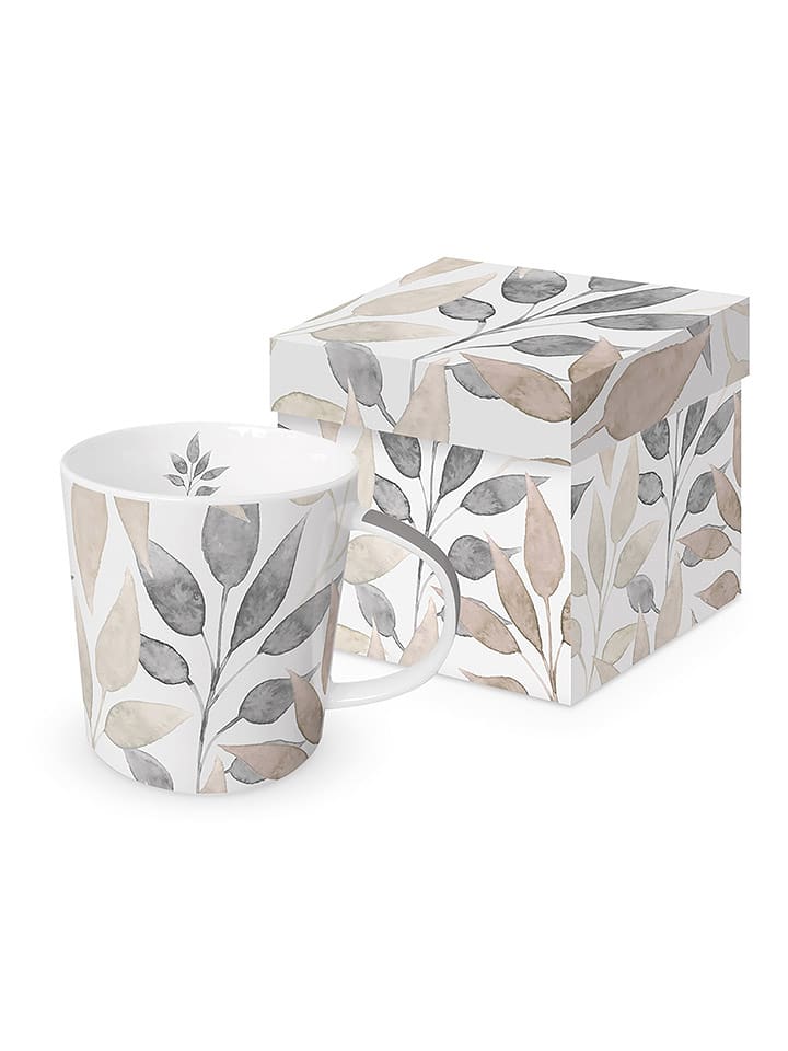 ppd Kubek jumbo "Scandic Leaves" w kolorze szarym - 350 ml rozmiar: onesize