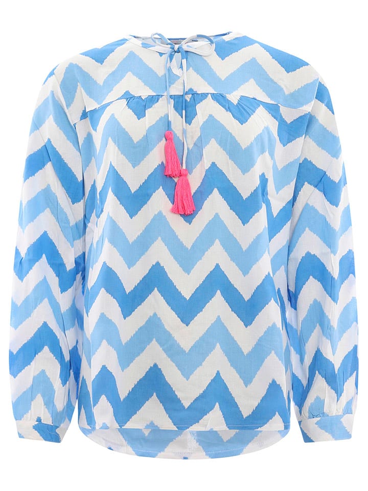 Zwillingsherz Bluzka "Zick Zack" w kolorze błękitnym rozmiar: L/XL