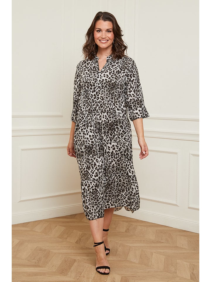 Curvy Lady Sukienka w kolorze szaro-czarnym rozmiar: 48/50