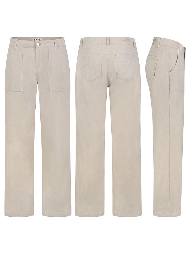 Sublevel Spodnie sztruksowe w kolorze beżowym rozmiar: M