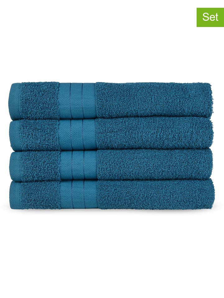 Good Morning Ręczniki (4 szt.) w kolorze morskim do rąk rozmiar: 50x100 cm