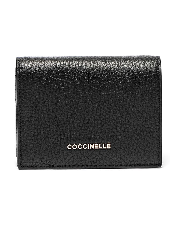 COCCINELLE Skórzane etui w kolorze czarnym na karty - 11 x 9 cm rozmiar: onesize