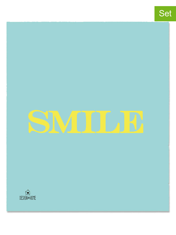 Design@Home Ściereczki gąbkowe (2 szt.) "Smile" w kolorze turkusowym - 20 x 17 cm rozmiar: onesize