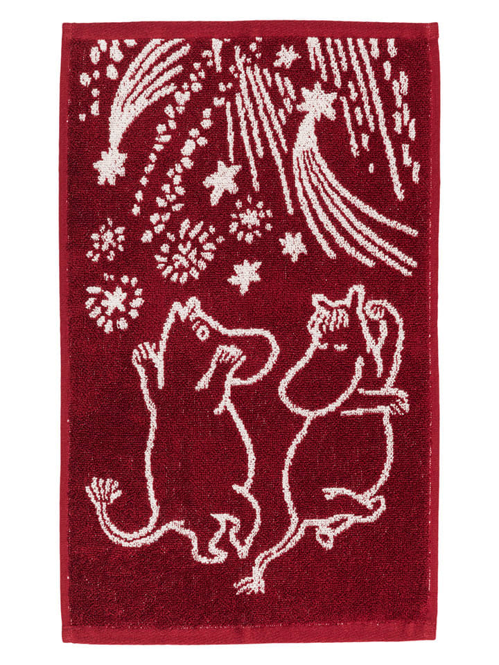 Moomin Ręcznik "Festive moments" w kolorze czerwonym dla gości - 50 x 30 cm rozmiar: onesize