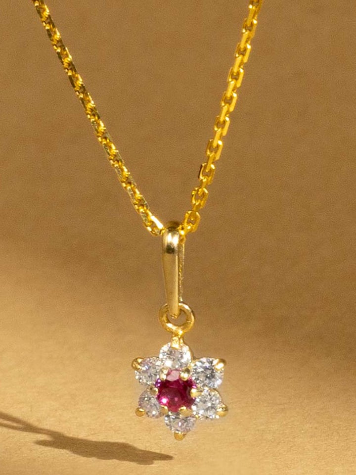 L instant d Or Złota zawieszka "Le Messager rouge" z cyrkoniami rozmiar: onesize