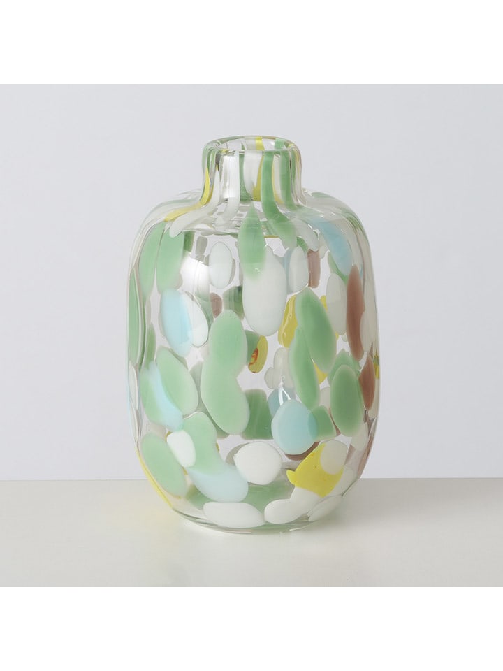 Boltze Wazon "Greena" w kolorze zielono-białym - wys. 17 x Ø 13 cm rozmiar: onesize