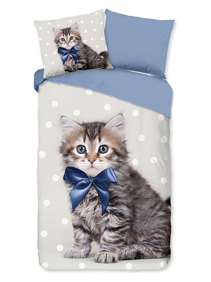 Good Morning Komplet pościeli "Mae" w kolorze niebiesko-jasnoszarym rozmiar: 140x220 cm