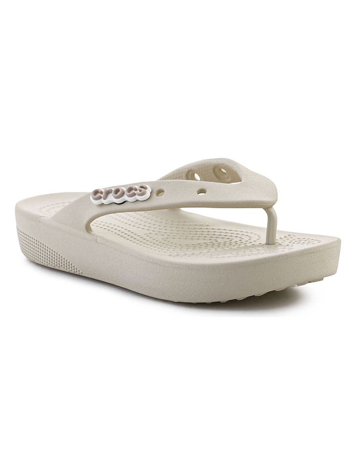 Crocs Japonki "Classic Platform" w kolorze kremowym rozmiar: 41/42