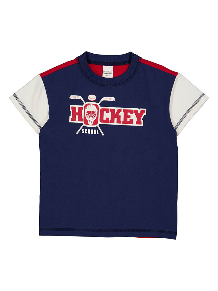 Fred´s World by GREEN COTTON Koszulka "Hockey" w kolorze granatowo-czerwonym rozmiar: 110