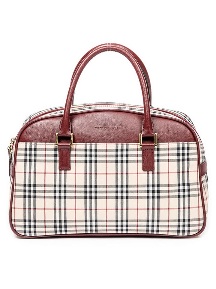 Burberry Torebka w kolorze beżowo-czerwonym - 33 x 22 x 14 cm rozmiar: onesize