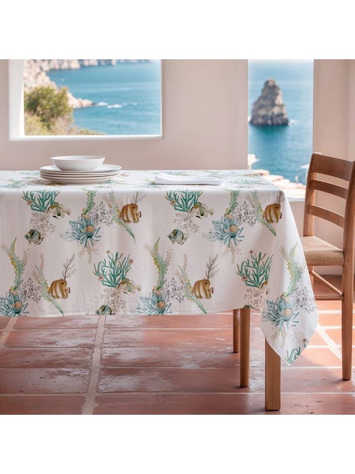 Mint Rugs Obrus "Summer Special Formentera" w kolorze biało-turkusowym rozmiar: 155x100 cm