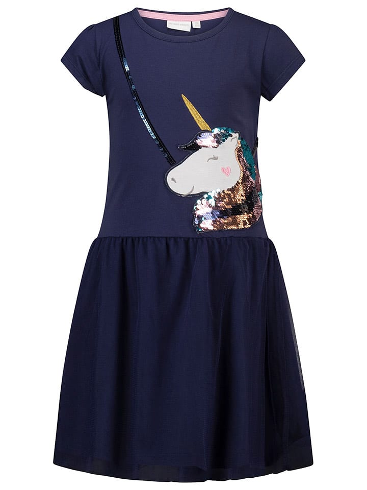 Topo Sukienka w kolorze granatowo-czarnym rozmiar: 140