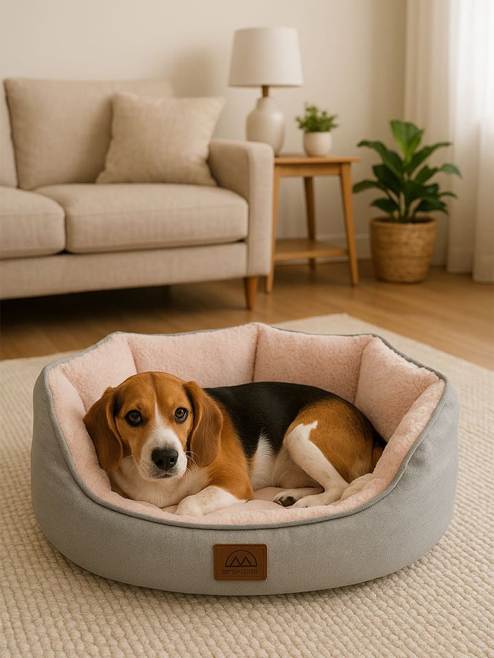 Paws&Whiskers Legowisko "Coco" w kolorze szaro-jasnoróżowym dla zwierząt rozmiar: 70x80x10 cm