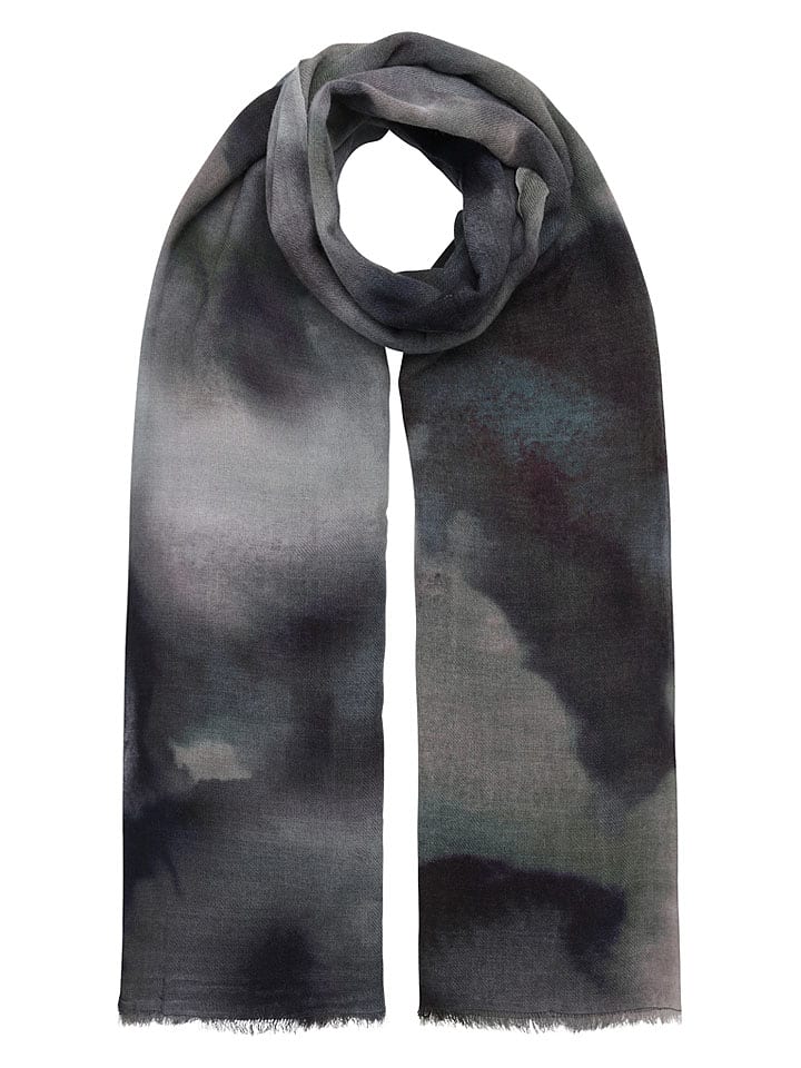 Ilse Jacobsen Wełniany szal w kolorze czarno-szarym - 200 x 100 cm rozmiar: onesize