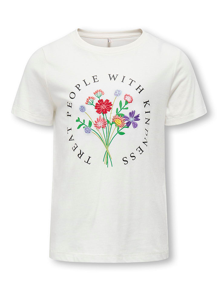 KIDS ONLY Koszulka "Emma" w kolorze białym ze wzorem rozmiar: 146/152