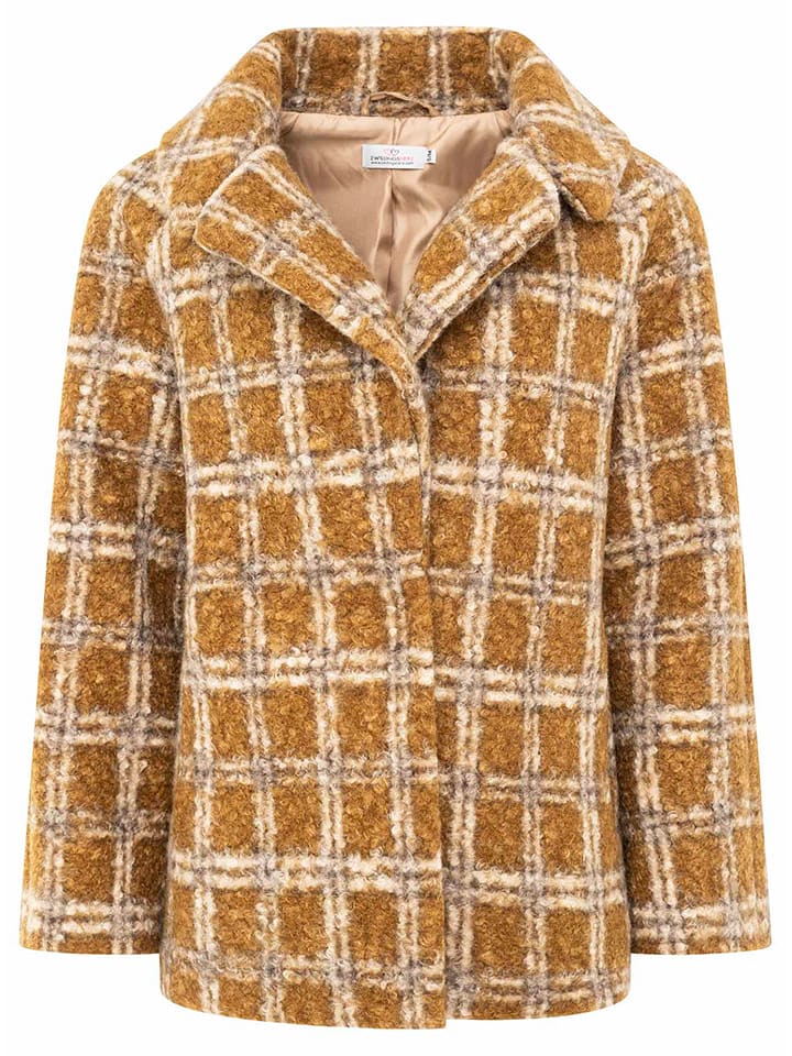 Zwillingsherz Płaszcz przejściowy w kolorze jasnobrązowo-beżowym rozmiar: S/M