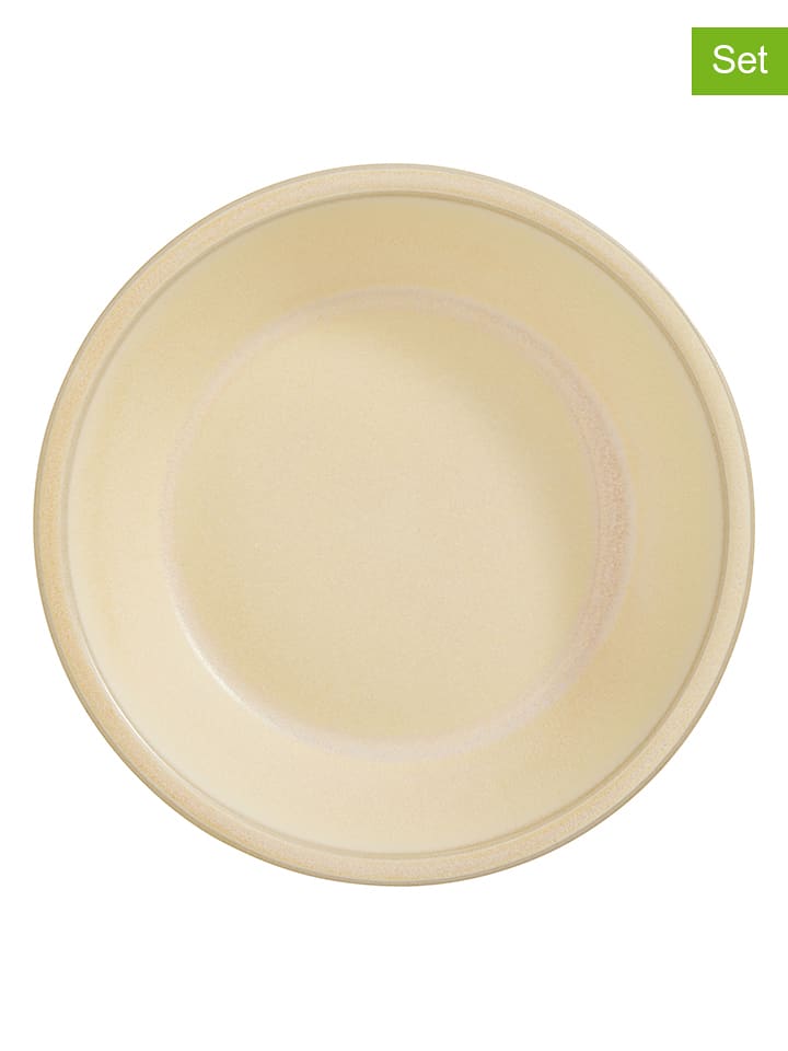 OYOY Talerze głębokie (2 szt.) "Yuka" w kolorze beżowym - Ø 19 cm rozmiar: onesize