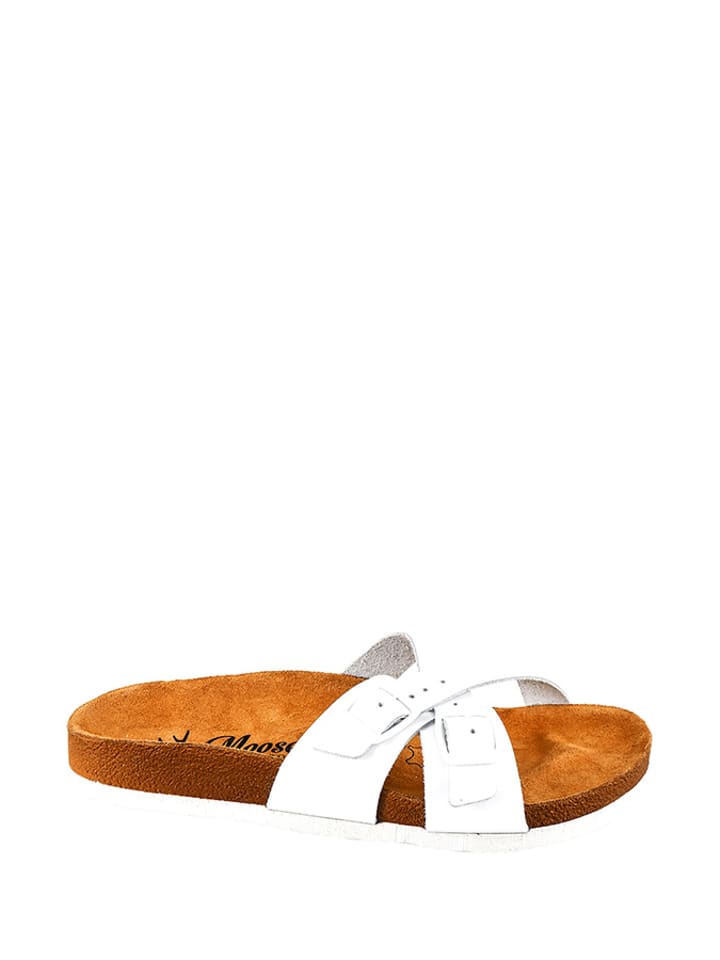 Moosefield Skórzane klapki w kolorze białym rozmiar: 39