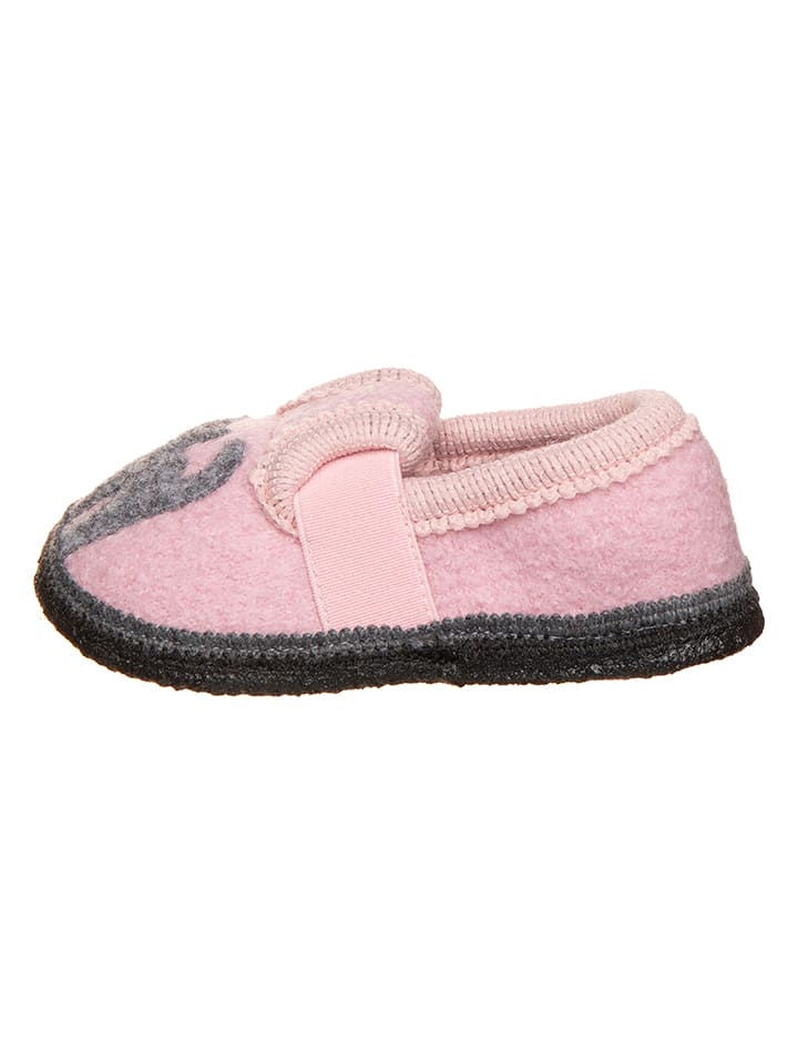 lamino Kapcie "Katze" w kolorze szaro-jasnoróżowym rozmiar: 28