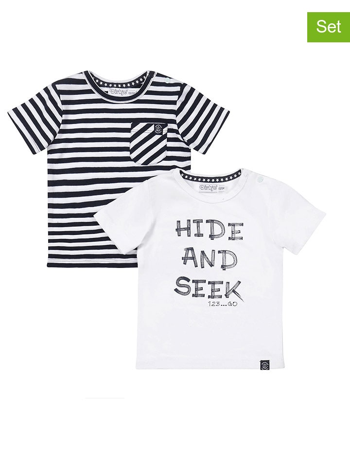 Dirkje Koszulki (2 szt.) w kolorze biało-granatowym rozmiar: 110