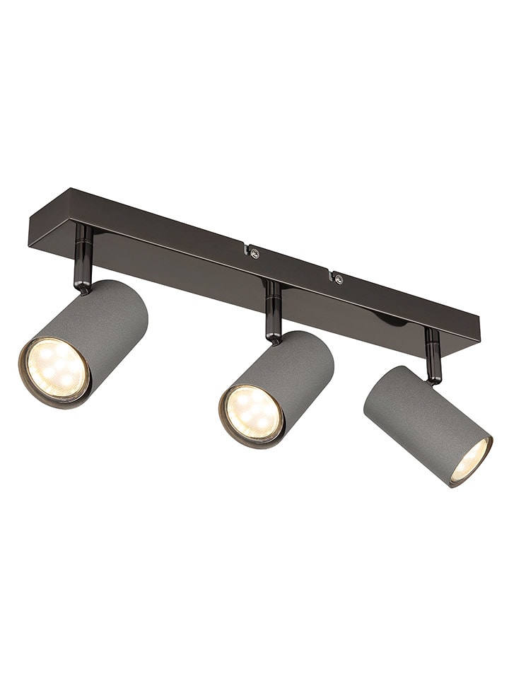 Globo lighting Lampa sufitowa "Robby" w kolorze czarno-szarym - 41 x 12 x 10 cm rozmiar: onesize