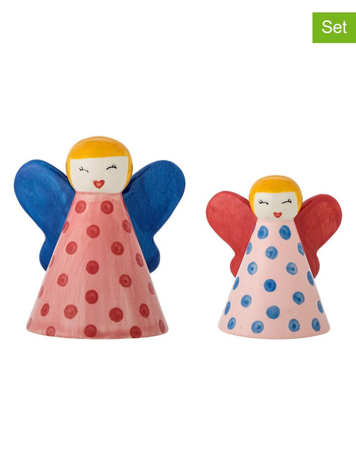 Bloomingville Figurki dekoracyjne (2 szt.) "Caramella" w kolorze jasnoróżowo-niebieskim rozmiar: onesize