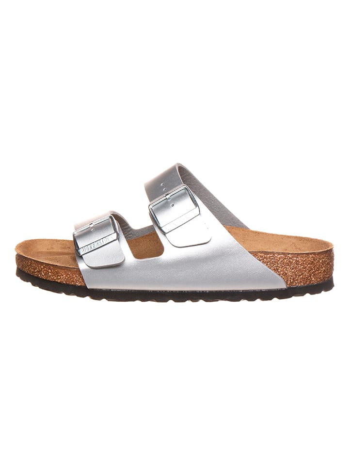 Birkenstock Klapki "Arizona" w kolorze srebrnym rozmiar: 36