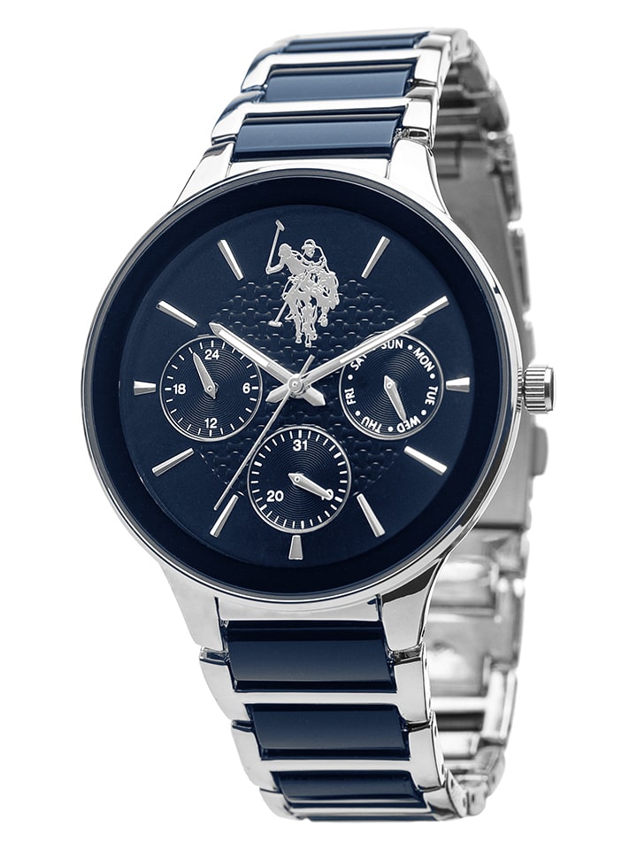 U.S. Polo Assn. Chronograf w kolorze srebrno-granatowym rozmiar: onesize