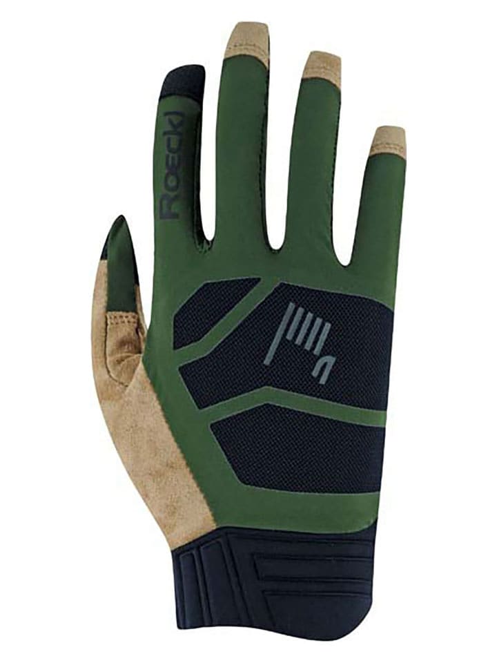 Roeckl SPORTS Rękawiczki kolarskie "Murnau" w kolorze zielono-beżowym rozmiar: 11