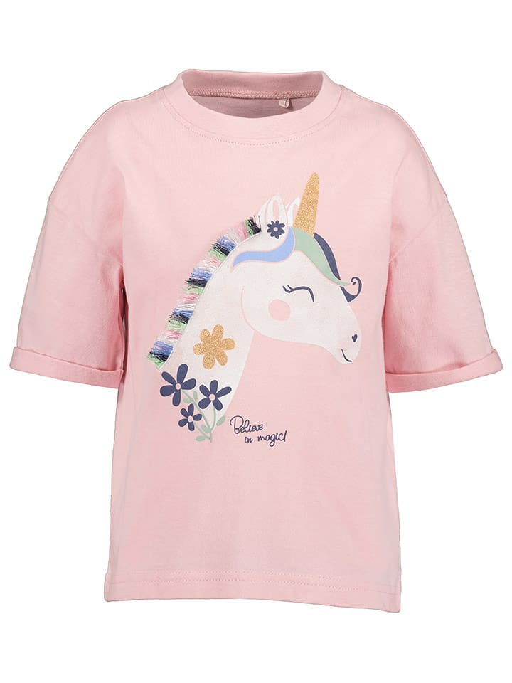 Blue Seven Koszulka w kolorze jasnoróżowym ze wzorem rozmiar: 92