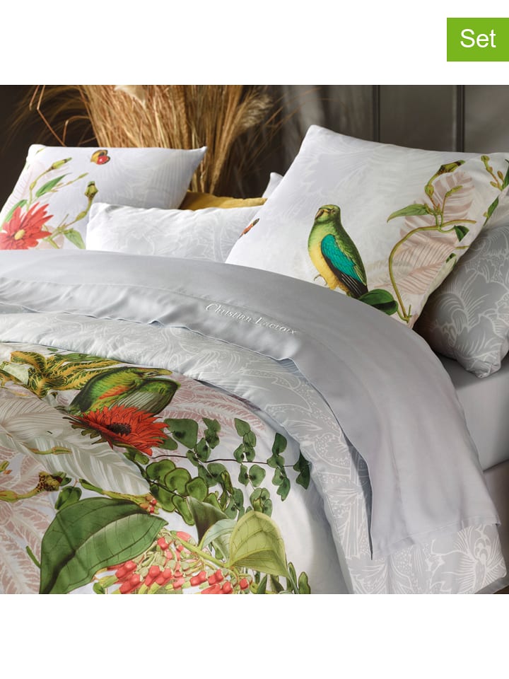 CXL by Christian Lacroix Satynowe poszewki (2 szt.) w kolorze jasnoszaro-zielonym na poduszkę rozmiar: 63x63 cm