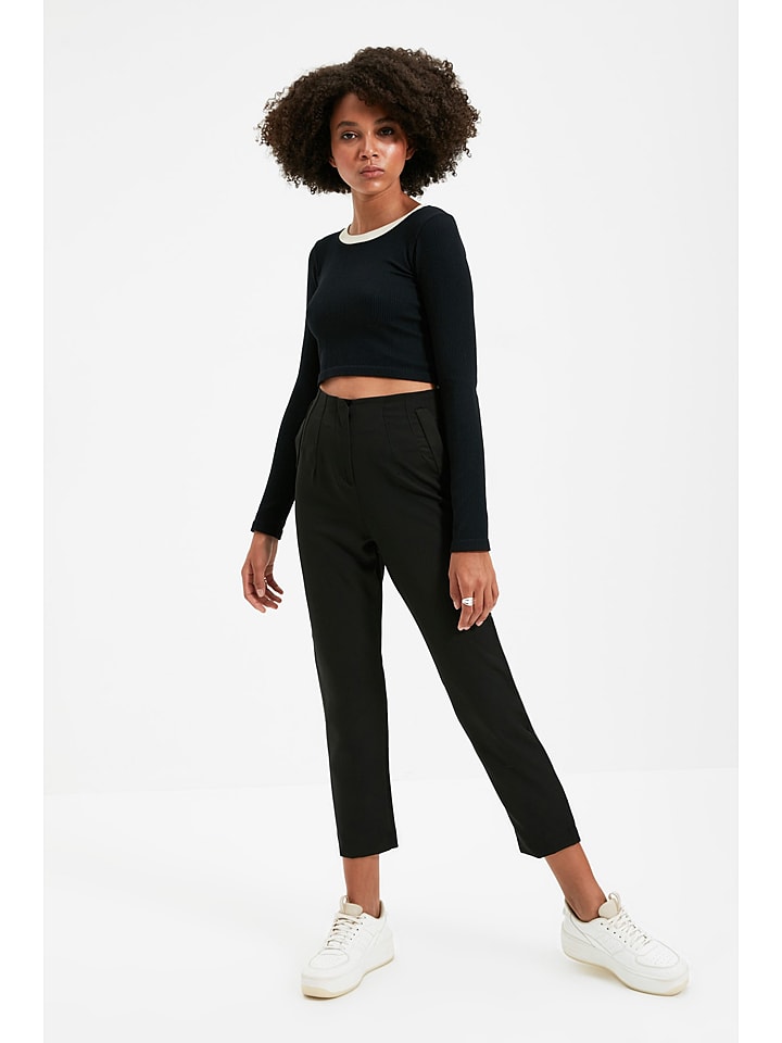 trendyol Spodnie w kolorze czarnym rozmiar: 34