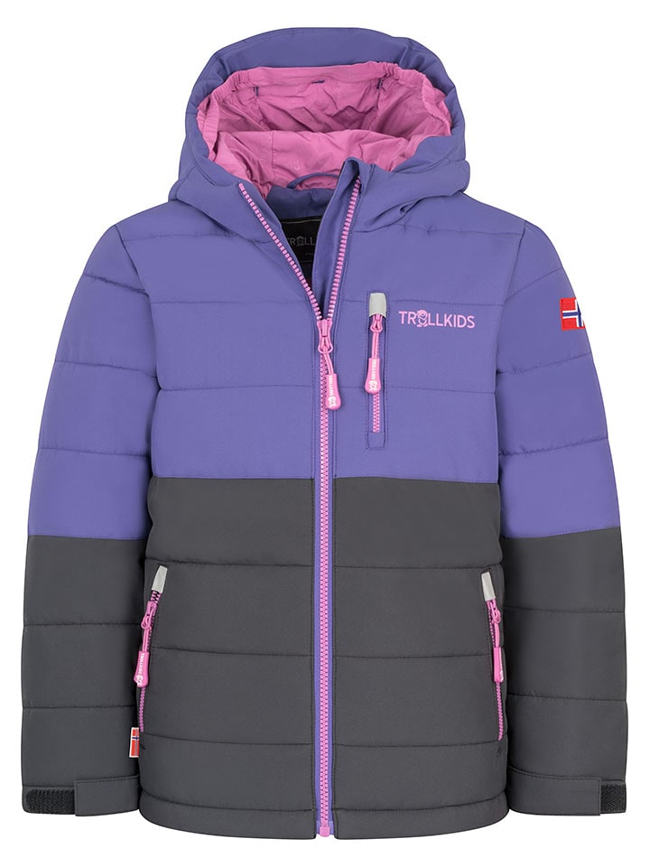 Trollkids Kurtka narciarska "Hemsedal" w kolorze fioletowo-czarnym rozmiar: 98