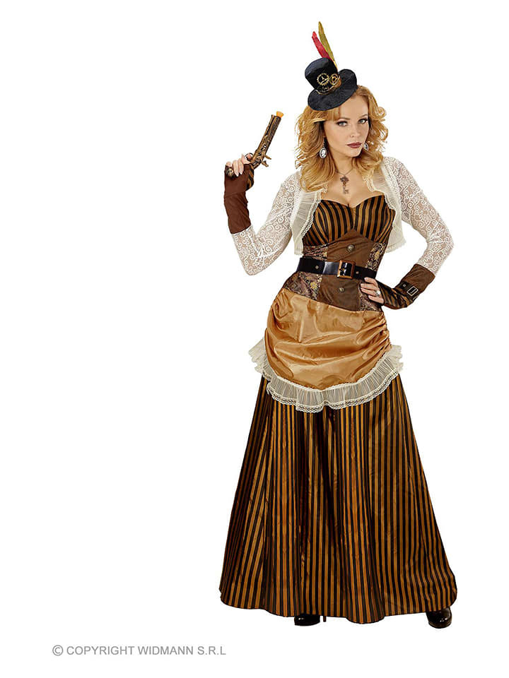 Carnival Party 3-częściowy kostium "Steampunk" w kolorze jasnobrązowo-kremowym rozmiar: L