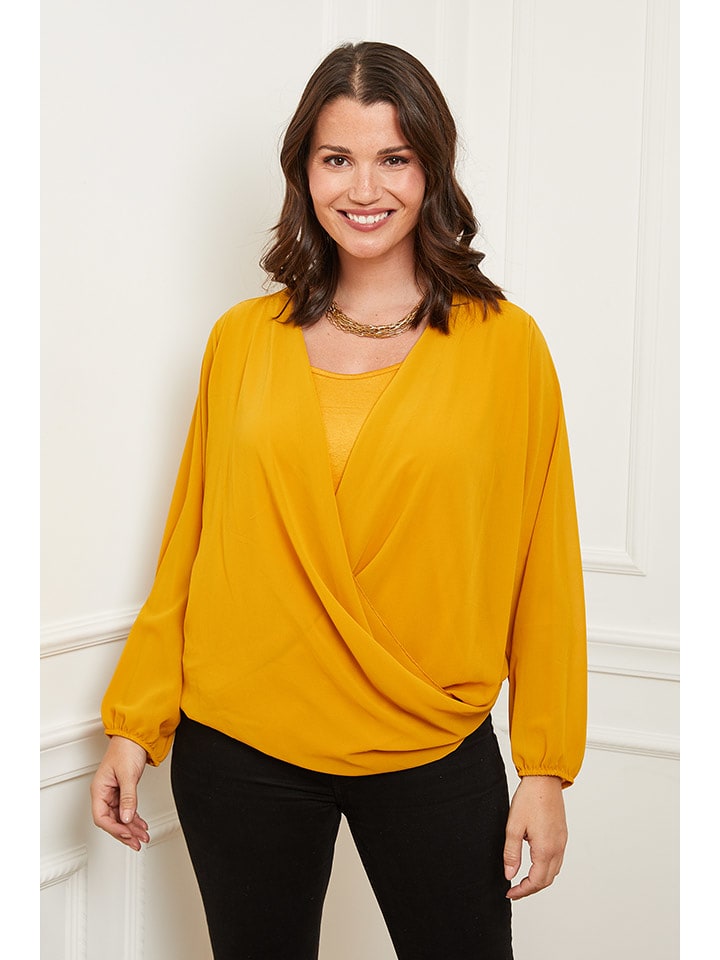 Curvy Lady Bluzka w kolorze musztardowym rozmiar: 40/42