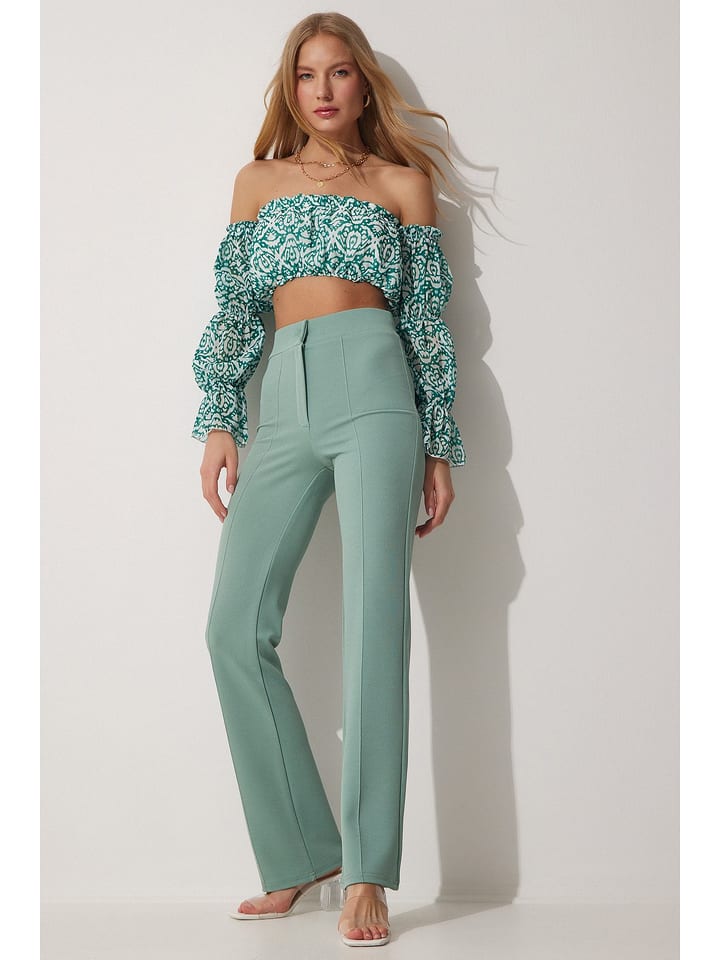 Happiness Istanbul Spodnie w kolorze miętowym rozmiar: 36