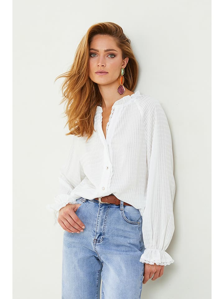 Plume Bluzka "Igwan" w kolorze białym rozmiar: L