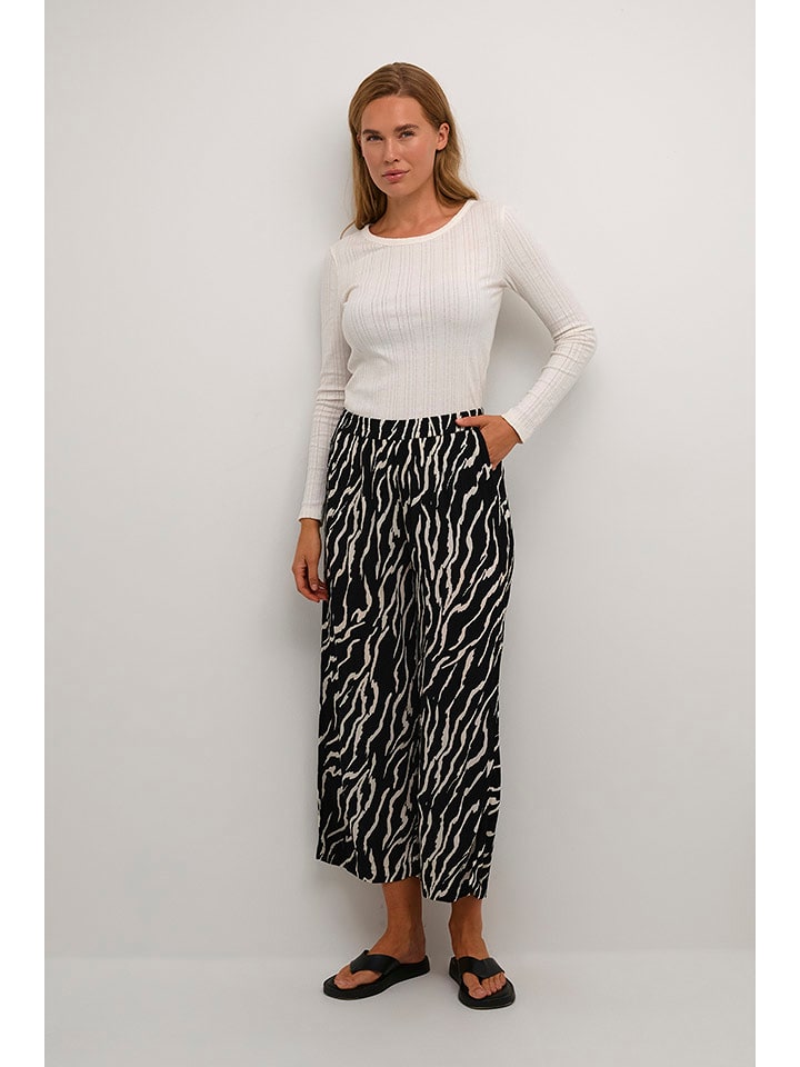 Kaffe Spodnie w kolorze czarno-białym rozmiar: 40