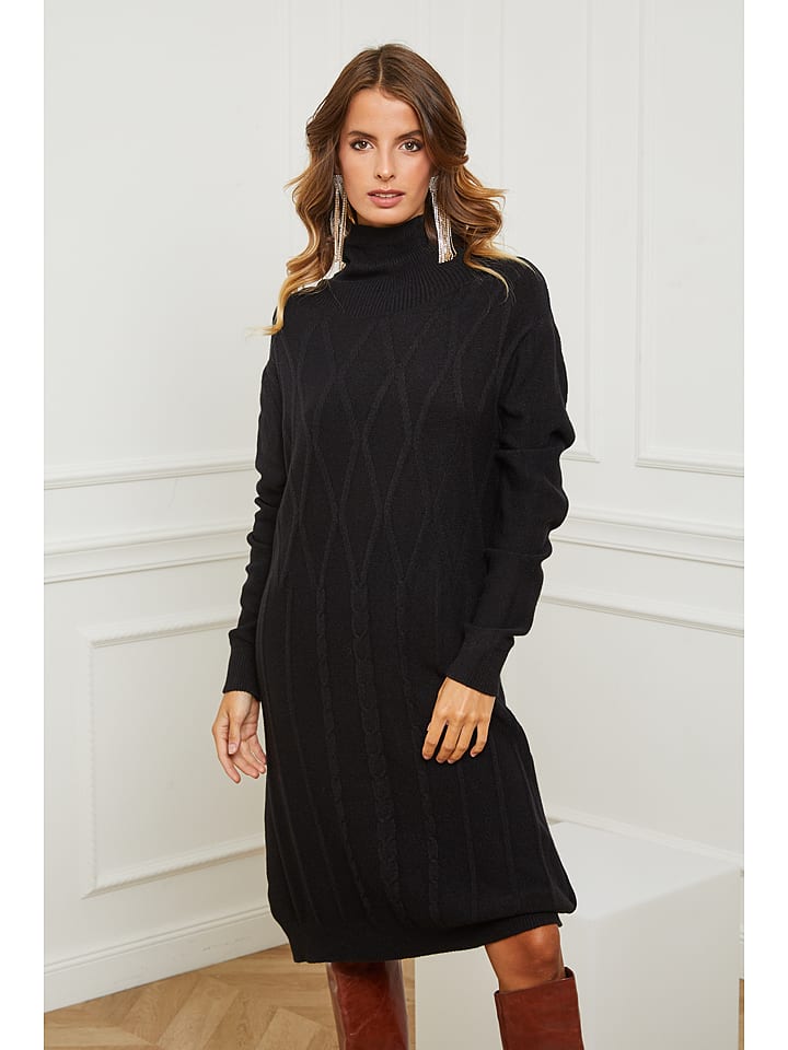 Joséfine Sukienka dzianinowa "Bernie" w kolorze czarnym rozmiar: L