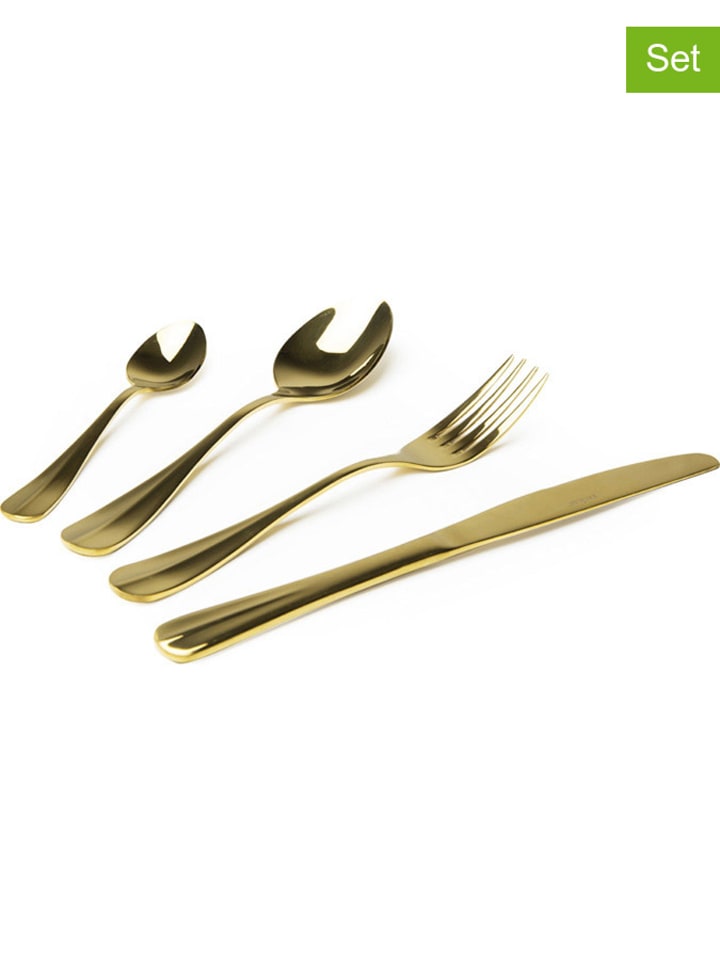 Trendy Kitchen by EXCÉLSA 24-częściowy zestaw sztućców w kolorze złotym rozmiar: onesize