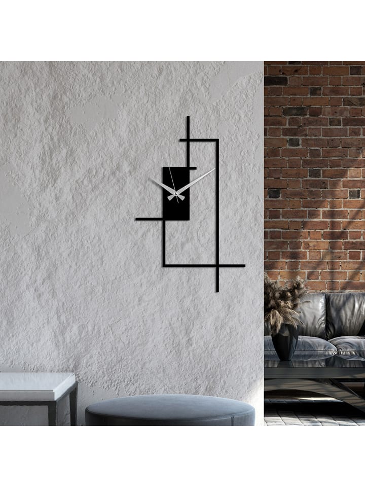 Wallity Zegar ścienny w kolorze czarnym - 49 x 30 cm rozmiar: onesize