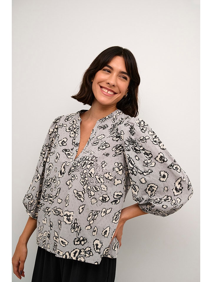 Kaffe Bluzka w kolorze jasnoszaro-kremowym rozmiar: 40